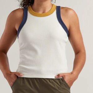 Kuhl Ribbed colorblock white tank top. Women’s med.